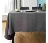 SEASHORE TREE Nappe rectangulaire Anti-tâches et imperméable, en Tissu avec Aspect Lin Lavable en Machine pour Tables de Maison,de Restaurant，de café et d'hôtel-145 * 300cm, Gris