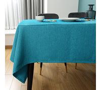 SEASHORE TREE Nappe rectangulaire Anti-tâches et imperméable, en Tissu avec Aspect Lin Lavable en Machine pour Tables de Maison,de Restaurant，de café et d'hôtel-140 * 180cm, Bleu
