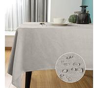 SEASHORE TREE Nappe rectangulaire Anti-tâches et imperméable en Tissu microvelouté avec Aspect Lavable en Machine pour Maison, Restaurant café et hôtel-140 * 240cm, Beige Microvelouté