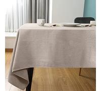 SEASHORE TREE Nappe rectangulaire facile à nettoyer, en faux lin épais et imperméable pour salle à manger, cuisine, maison ou restaurant, beige, 240 x 140 cm