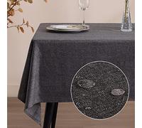 SEASHORE TREE Nappe rectangulaire recy nti-tâches et imperméable en Tissu Polyester recy vec Aspect Lin Lavable en Machine pour Maison, Restaurant café et hôtel-140 * 240cm, Gris Recyclé