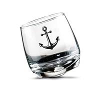 Seaside No.64 - Lot de 2 verres à whisky/verres à whisky / verre à rhum - Coffret cadeau - Verre tempête pour une soirée confortable avec impression marine - Passe au lave-vaisselle (ancre)