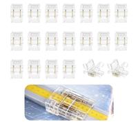 SEASJHBAY 20 Pièces Connecteur LED 2 Broches 8mm, Connecteurs Ruban LED Sans Soudure, Raccord LED Pour Bandes LED COB Et SMD 5V À 36V, Accessoires Éclairage Pratiques Et Fiables