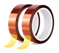 SEASJHBAY Ruban Thermique 20 mm x 33 m, 2 Rouleaux, Thermique Haute Température Polyimide 300 °C, Haute Température, DTF Tape, Sublimation, Presse à Chaud, Transfert à Chaud, Ruban Chauffant