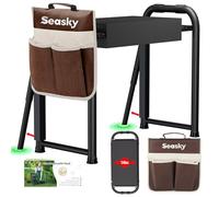 seasky Banc de jardin pliable à genoux et siège anti-basculement, coussin épais et doux, tabouret de jardinage robuste avec sac à outils, cadeau de jardinage pour femme