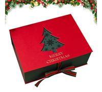 Seasonal Wrap Christmas Box With Magnetic Closure Holiday Party Gift Packag