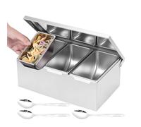 Seasoning Box - Stainless Steel Sugar Container, Divided Organizer