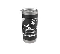 Season's Tweetings Montre oiseaux rétro vintage observateur d'oiseaux Gobelet isotherme en acier inoxydable double paroi
