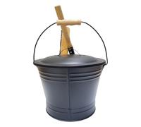 - Seau à Cendres Chaudes de 12 litres | Seau à feu avec Couvercle | Boîte de Sea en métal | Cendrier à usages Multiples avec Couvercle, Pelle, Balai | Conteneur Bin pour cheminée, extérie