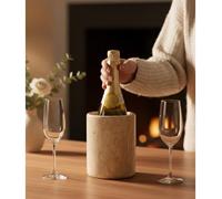Seau à champagne Marbre - Travertin - 16,5 cm - Rafraîchisseur à vin 750 ml
