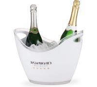 Seau à champagne Premium 6L Volume boissons fraîches Seau à vin - 25,5 x 34,5 x 26 cm Blanc