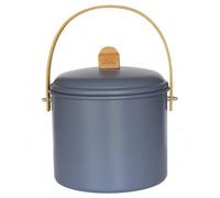 Seau compost d´intérieur 7L métal ardoise et bambou avec filtre charbon