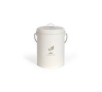 LIVOO Seau à compost de cuisine MES154C 6 L crème – Corps et couvercle métal, filtre à charbon