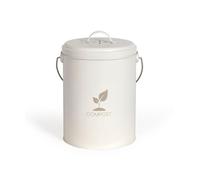 Seau à compost de cuisine - LIVOO - MES154C - 6 L - Ø18 cm - Hauteur 23 cm - Corps et couvercle en métal - Filtre charbon
