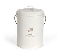 Seau à compost de cuisine - LIVOO - MES154C - 6 L - Ø18 cm - Hauteur 23 cm - Corps et couvercle en métal - Filtre charbon