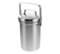 Seau à Compost D'intérieur 3l en Acier Inoxydable avec Couvercle | Déchets Alimentaires et Restes Cuisine, Format Compact de Comptoir, Poignée de Transport, Finition Argentée