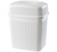 KADAX Poubelle de Salle de Bain 5L, Petite Poubelle de Chambre en Plastique avec Couvercle Basculant pour une Gestion Efficace des Déchets (Blanc)