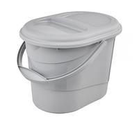 Seau à déchets avec couvercle en plastique 13 litres - Gris