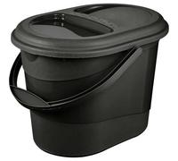 Seau à déchets avec couvercle en plastique 13 litres - Gris Foncé