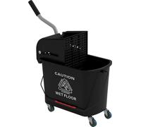 Seau à franges, capacité 20 L, égouttoir à pression, roues, noir