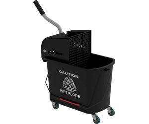 Seau à franges, capacité 20 L, égouttoir à pression, roues, noir
