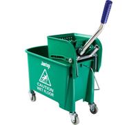 Seau à franges Jantex avec presse-serpillière, vert, 20 L