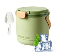 Seau à glace 2 en 1 avec couvercle et plateaux, station de refroidissement pour boissons - Bac de congélation pour maison, bar, fête, cocktail, boissons, camping, pique-nique en plein air, cube de