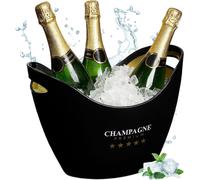 Seau à glace à champagne, 8 L, noir/doré, refroidisseur de boissons