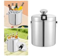 Seau à glace, acier inoxydable 304, capacité 1300 ml, diamètre 14 cm, hauteur 22,5 cm, épaisseur de paroi 1 cm