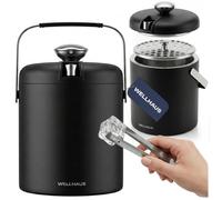 Seau à glace avec pince 1,3 L 1,3l noir - inox
