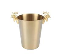 Seau à glace élégant en acier inoxydable doré - 5 L refroidisseur de vin et boissons pour la maison ou le bar