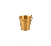 Seau à glace en acier inoxydable 304 - Glacière à boisson et bol à collation - Pour frites, poulet frit, barbecue, panier de service empilable doré - Moderne (0,7 l)