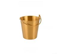 Seau à glace en acier inoxydable 304 - Glacière à boisson et bol à collation - Pour frites, poulet frit, barbecue, panier de service empilable doré - Moderne (1,8 l)