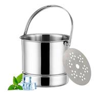 Seau à glace en acier inoxydable - Double paroi de refroidissement, refroidisseur de boisson poli, bac à boisson, filtre amovible, porte-champagne, récipient de grande capacité | pour cafés, fêtes