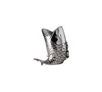 Seau à glace en aluminium argent, motif poisson, rond - Chehoma, Poisson - Ø23x30 cm