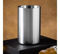 Seau à glace isotherme en acier inoxydable de 1,6 L à double paroi avec couvercle pour fête, bar, maison, refroidisseur de vin argenté, 19 x 12 cm