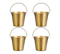 Seau à Glace Or 4 11cm pour fête Seau à Glace Or 4 11cm pour | Acier inoxydable épais, sûr pour aliments, résistant déformation, fini doré , usage pro