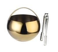 Seau à glace portable de 2 L avec poignée ergonomique, Gold | Construction en acier de qualité alimentaire avec poignée ergonomique pour les fêtes à la maison, les pique-niques