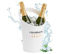 Seau à glace pour 2 bouteilles, refroidisseur à champagne, 29,5 x 21,5 x 23,5 cm, blanc