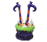 Seau à glace - Support gonflable pour boire | Witch Pot Party Cooler | Grand refroidisseur de boissons | Bain d'extérieur avec rangement effrayant pour cocktails de vin bière à la plage