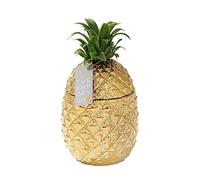 Seau à glaçons avec couvercle, en forme d'ananas dorée, ajout de qualité à votre chariot à boissons | Accessoire de bar rétro | Décoration de fête chic | Glacière élégante
