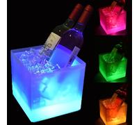 Seau à glaçons avec éclairage LED - 3,5 litres - Seau à glaçons coloré pour bouteilles - Seau à glaçons avec changement de couleur automatique - Idéal pour les fêtes, les maisons, les bars et les club