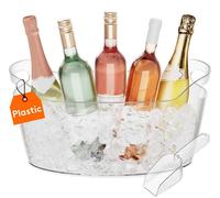 Seau à glaçons Champagne - Transparent - Set de 4 - 6,5 L - Avec pince à glace