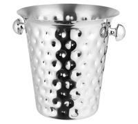 Seau à glaçons en acier inoxydable, 5 litres, seau à champagne avec anse, couleur argent
