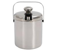 Seau à glaçons - Seau isotherme avec pince à glace - 1,3 litre - Acier inoxydable 304 à double paroi - Filtre amovible - Couvercle hermétique - Maintient la fraîcheur jusqu'à 6 heures