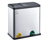 SVITA TC2Combo35 Poubelle en inox Poubelle à tri sélectif (12l + 23l) argent Corbeille à papier