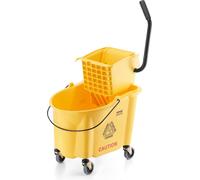 Seau à serpillière avec essoreuse, 35 Qt. Seau à serpillière commercial avec essoreuse latérale, seau à serpillière avec essoreuse latérale et essoreuse combinés sur roulettes, pour le nettoyage profe