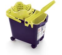 Seau à serpillière avec support pour moustiquaire, 14 litres, violet, avec système d'essorage automatique