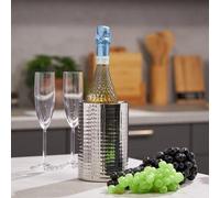 Seau à vin en acier inoxydable à double paroi - idéal pour le vin et le champagne - 185 x 12 cm - aspect argenté