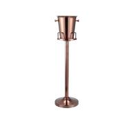 Seau à vin Seau à glace avec support Récipient glaçons en acier inoxydable(Rose gold)